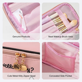 AmBealla Travel Makeup Bag with dual zippers