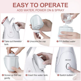 Amconsure Facial Steamer lifestyle scene in bathroom