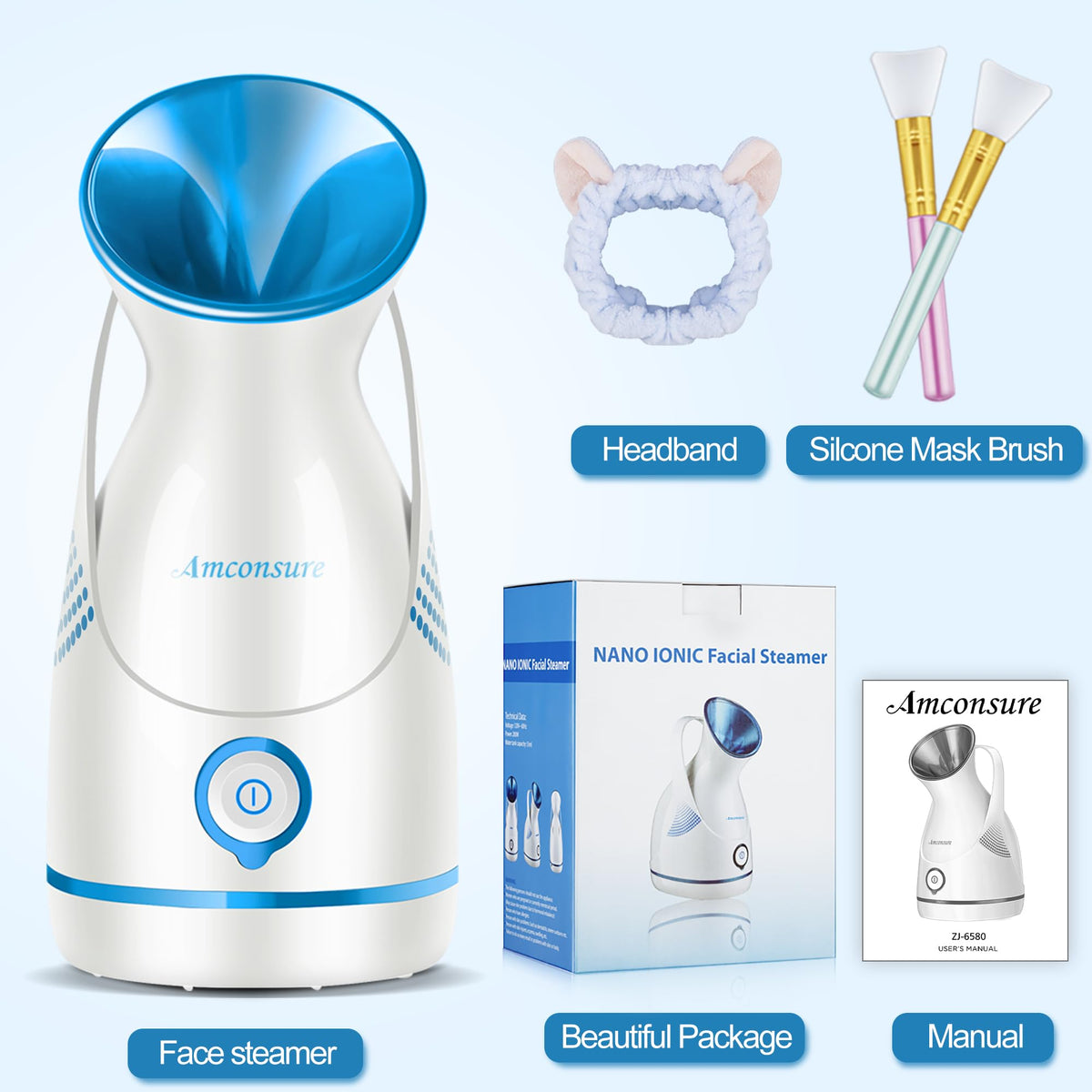 Amconsure Facial Steamer packaging details