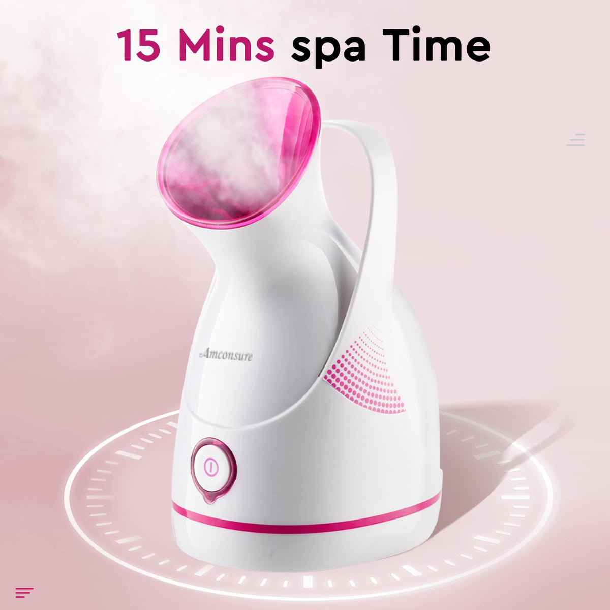 Amconsure Facial Steamer packaging display