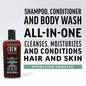 AMERICAN CREW 3-in-1 Shampoo & Body Wash Chamomile & Pine back view