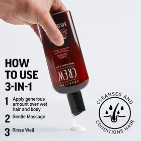 AMERICAN CREW 3-in-1 Shampoo & Body Wash Classic with ingredients list