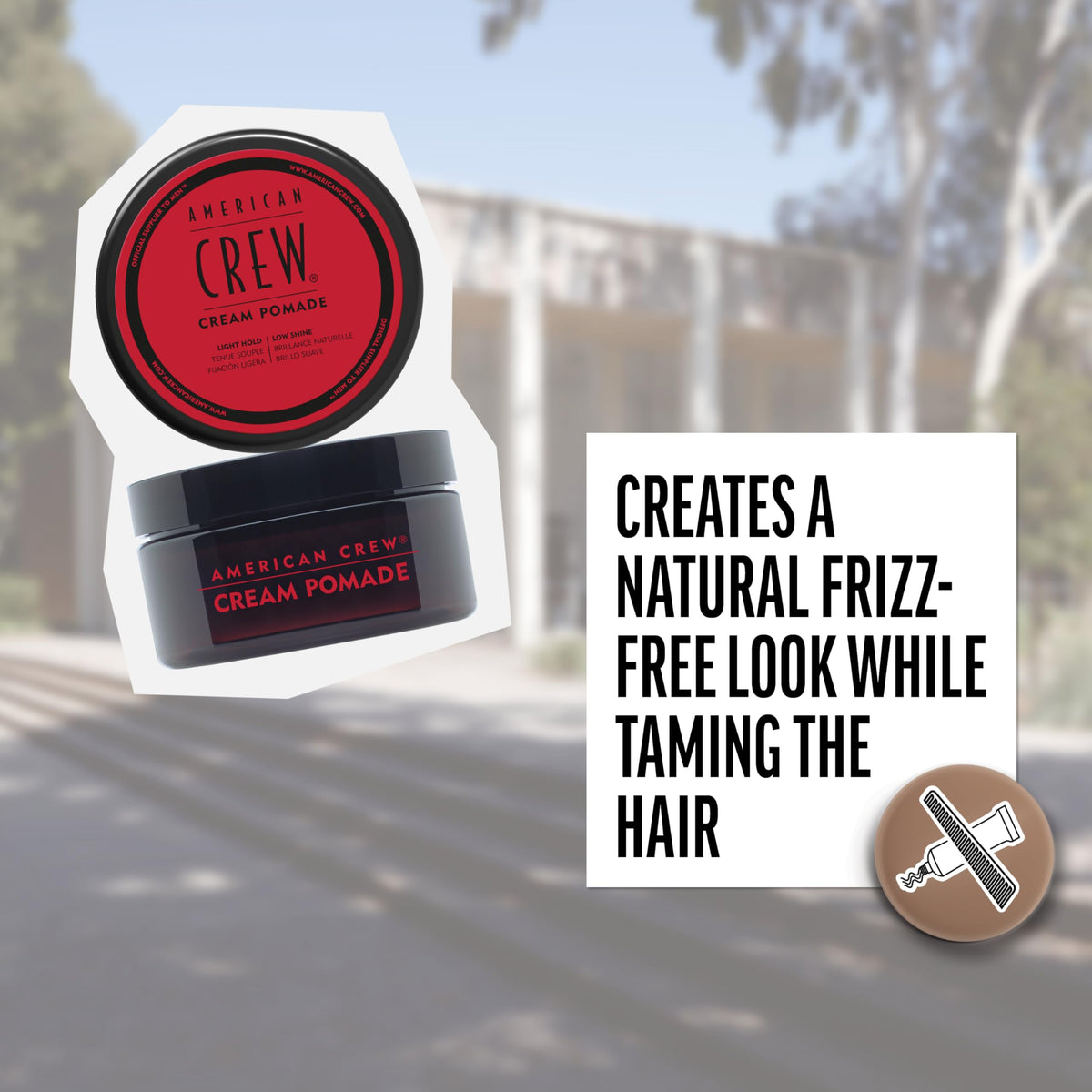 AMERICAN CREW Cream Pomade back view 3 oz packaging