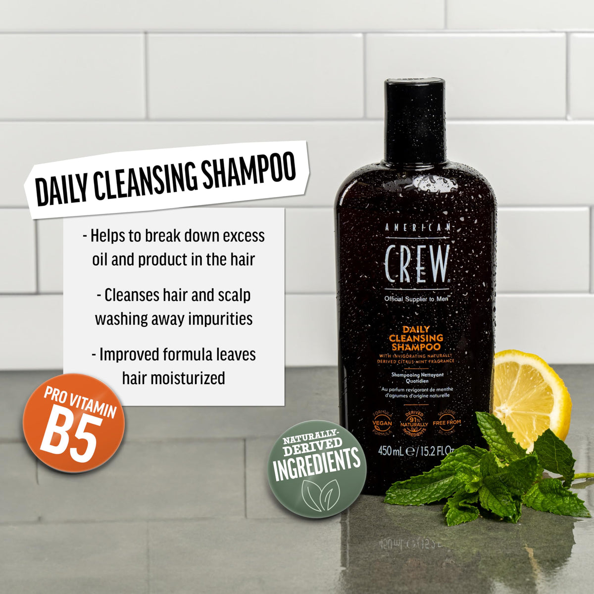 AMERICAN CREW Daily Cleansing Shampoo Citrus Mint 8.45 fl oz back view