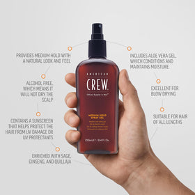 AMERICAN CREW Men's Spray Gel side view showing spray nozzle