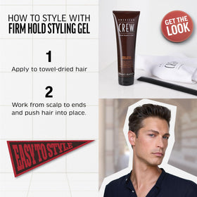 AMERICAN CREW Men's Styling Gel application on towel-dried hair