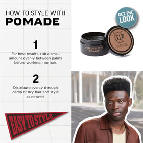 AMERICAN CREW Pomade 3 oz back view with ingredients