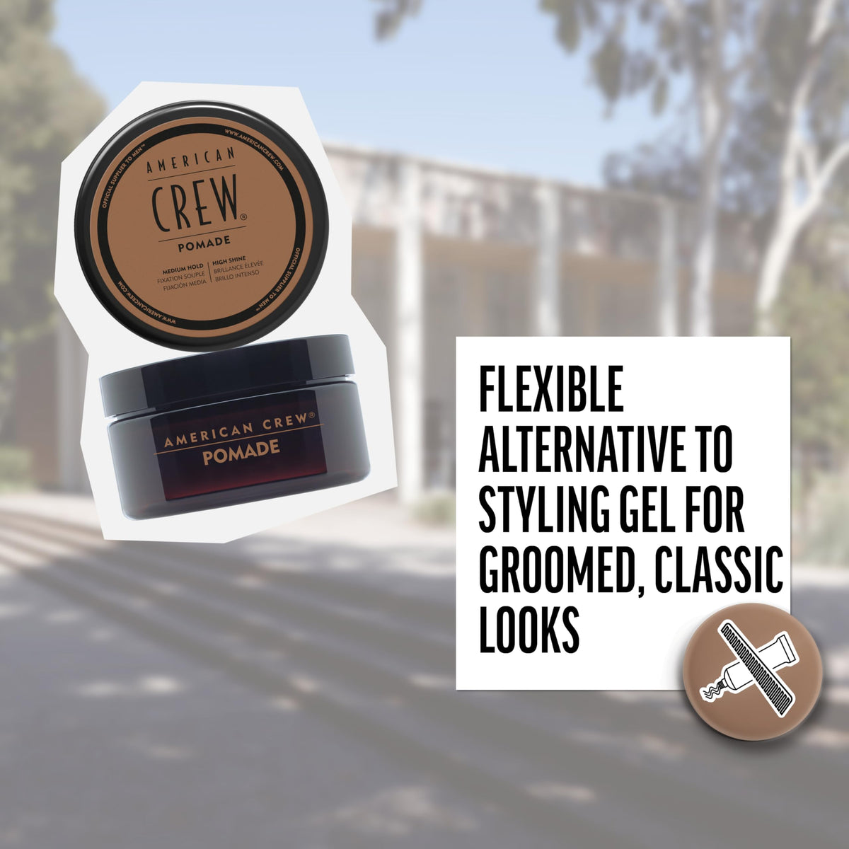 AMERICAN CREW Pomade 3 oz showing texture on hand