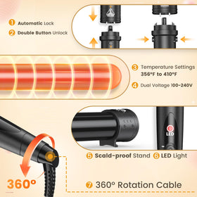 Amgcive curling wand with loose curl barrel attached