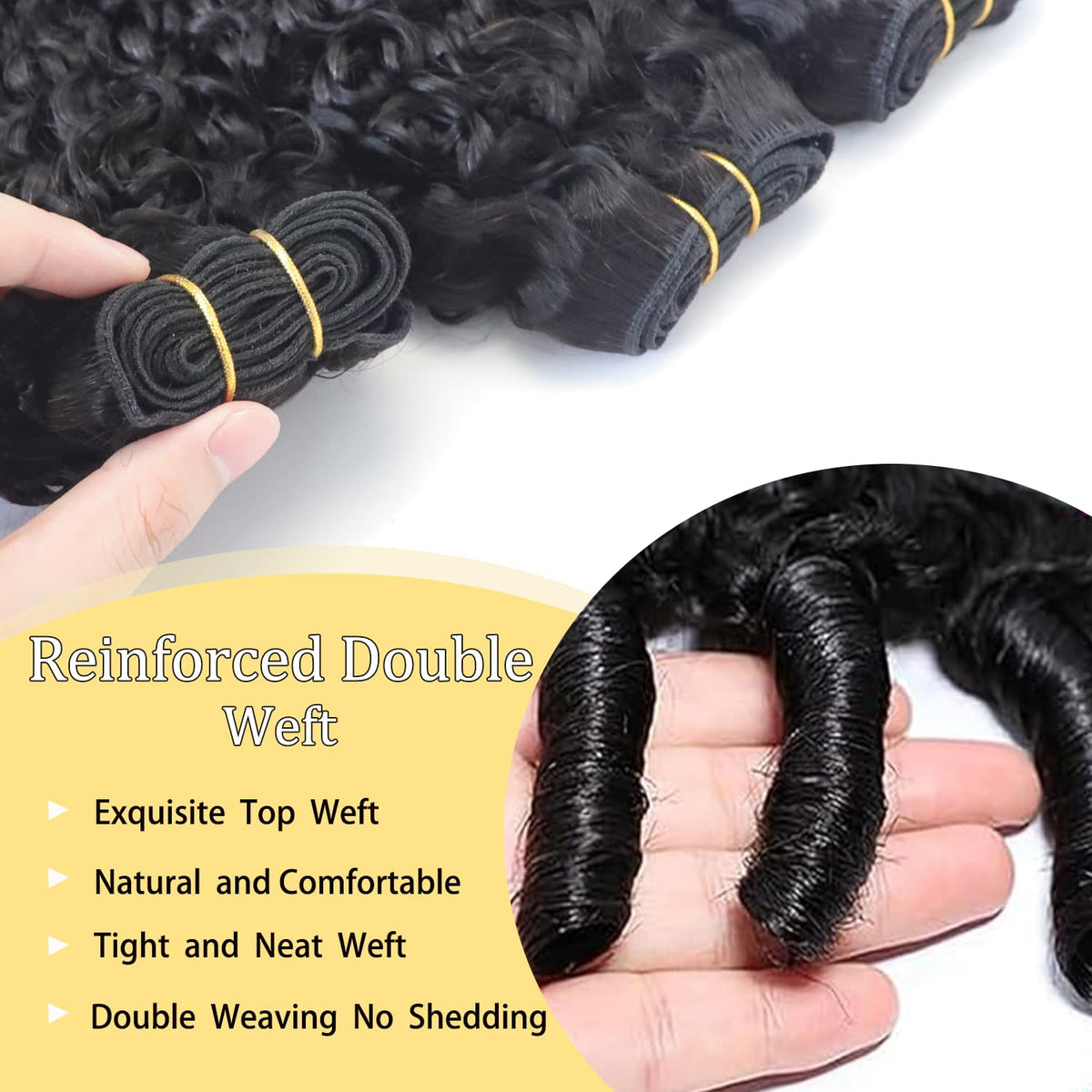 Amicalite Burmese Curly Hair Extensions 20 inch bundle side view