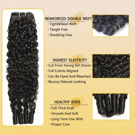 Amicalite Burmese Curly Hair Extensions 22 inch bundle back view