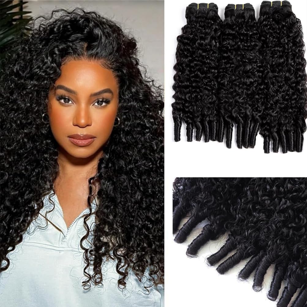 Amicalite Burmese Curly Human Hair Bundles 14 inch front view