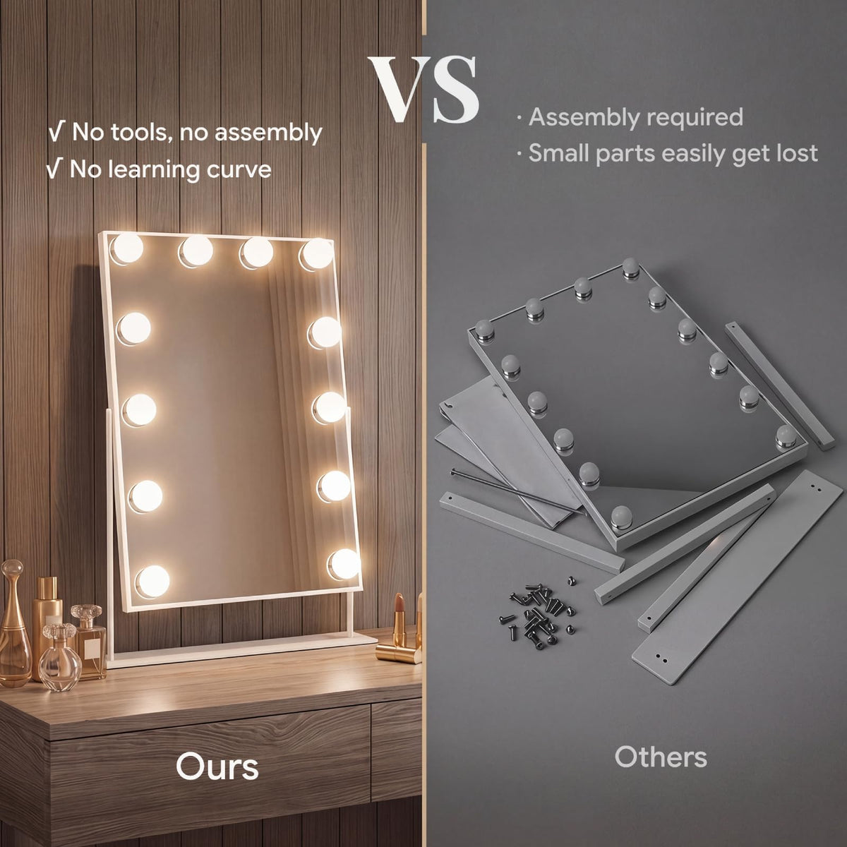 Amifiy Hollywood Vanity Mirror on a bedroom dresser