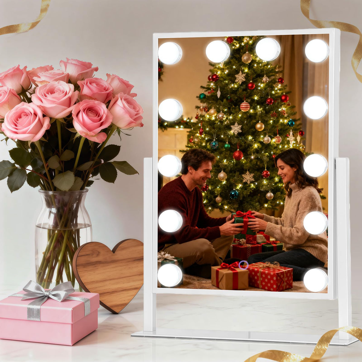 Amifiy Hollywood Vanity Mirror showing three lighting modes