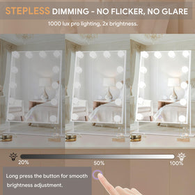 Amifiy Hollywood Vanity Mirror with detachable 10x magnifying mirror