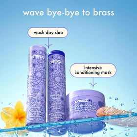 Amika Bust Your Brass Cool Blonde Shampoo 1000ml back view