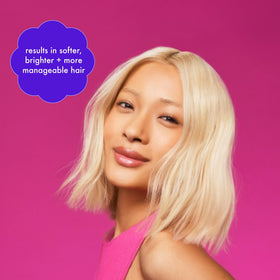 Amika Bust Your Brass Cool Blonde Shampoo 1000ml in lifestyle setting