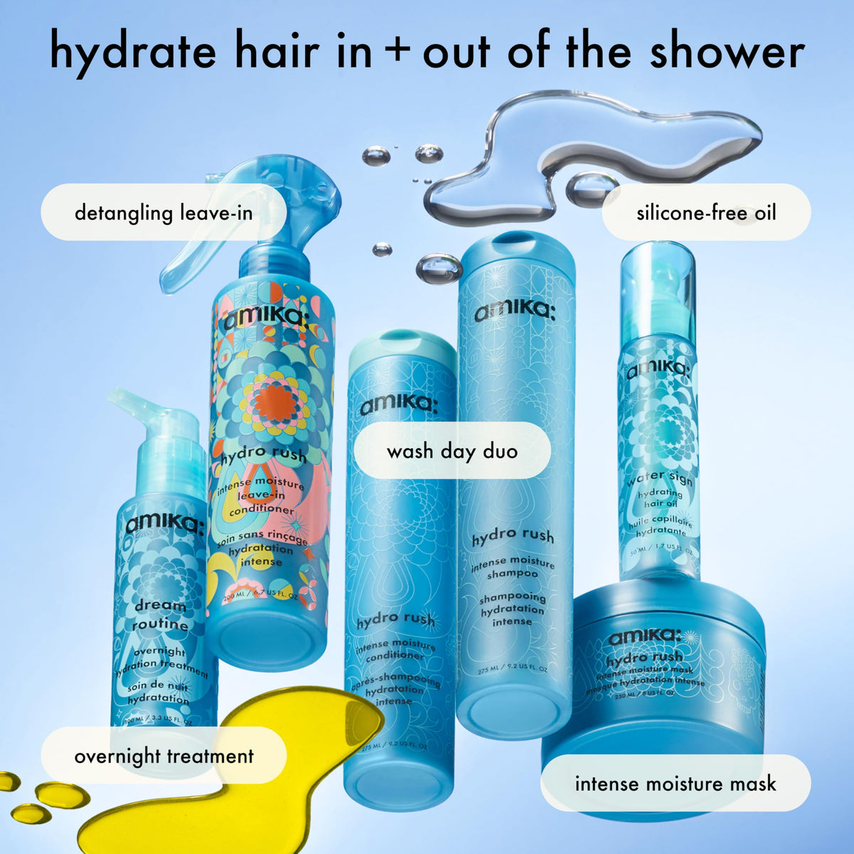 Amika Hydro Rush Conditioner cap open showing product inside