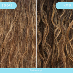 Amika Hydro Rush Leave-In Conditioner application on hair