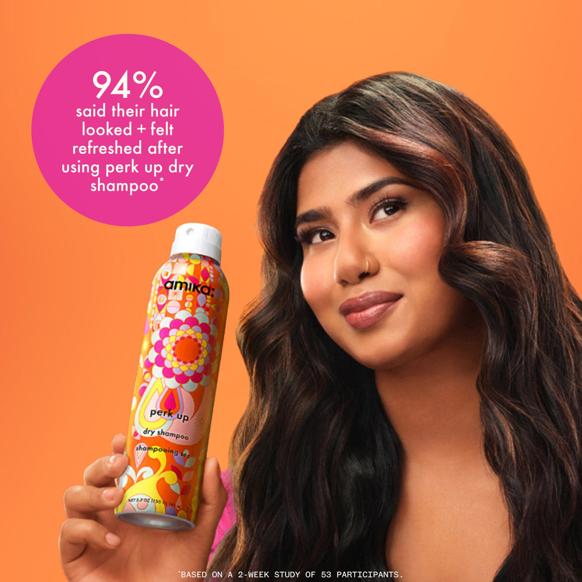 Amika Perk Up Dry Shampoo packaging details