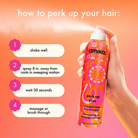 Amika Perk Up Plus Dry Shampoo with ingredients list