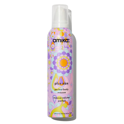 Amika Plus Size Perfect Body Hair Mousse front view with pump nozzle