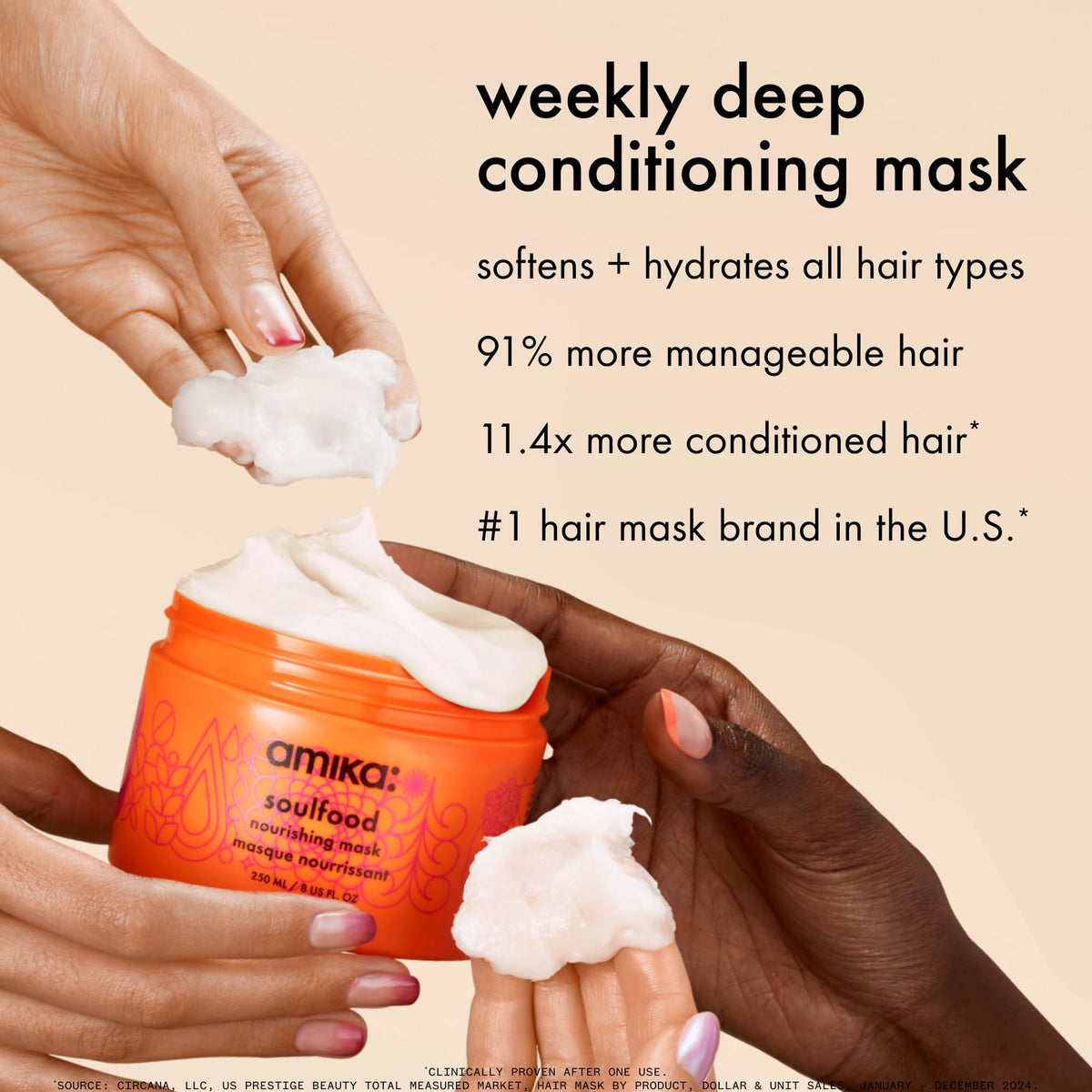 Amika Soulfood Nourishing Mask 100ml creamy texture close-up