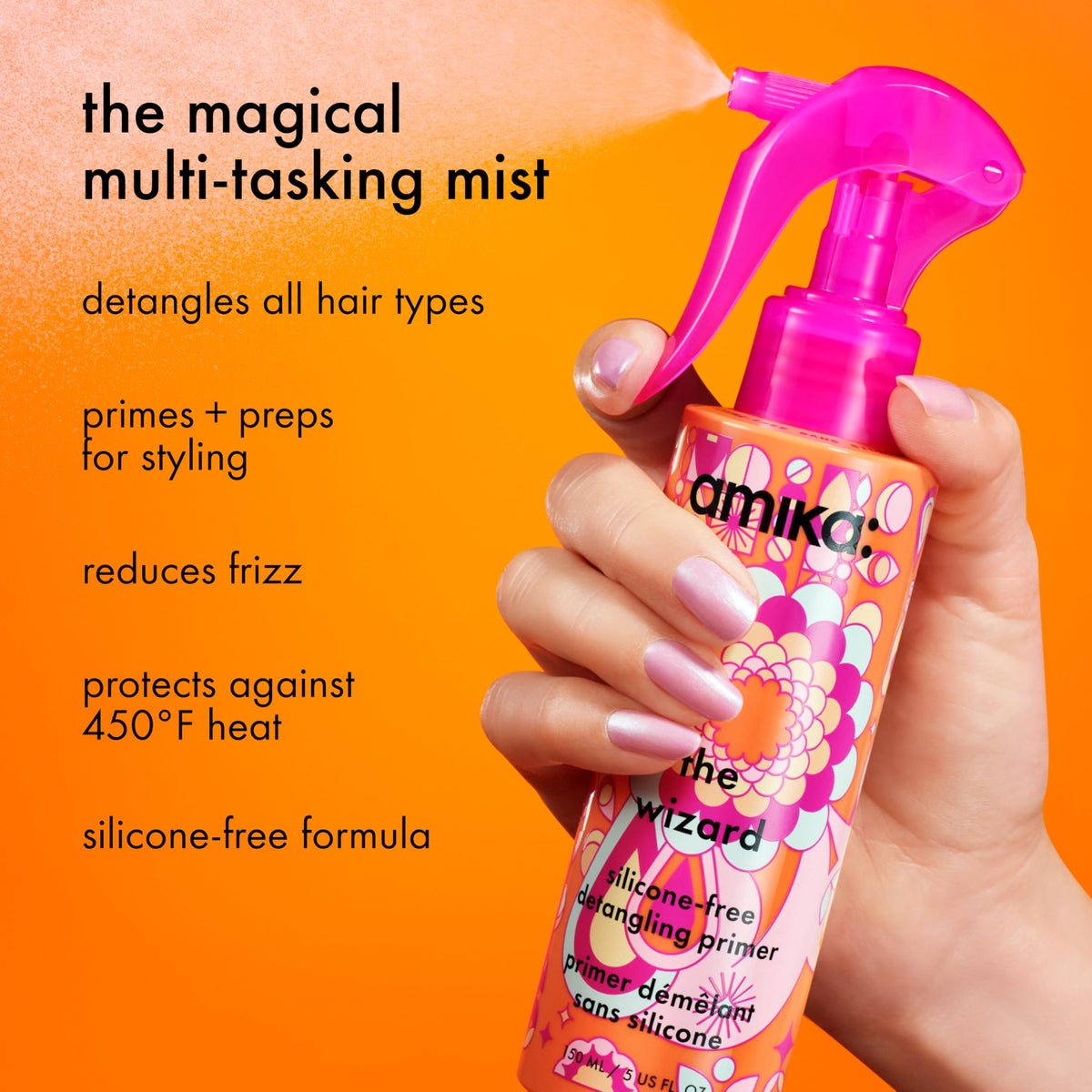 Amika The Wizard Silicone-Free Detangling Primer 150ml back view