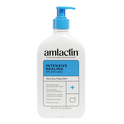 AmLactin Intensive Healing Body Lotion front view with pump