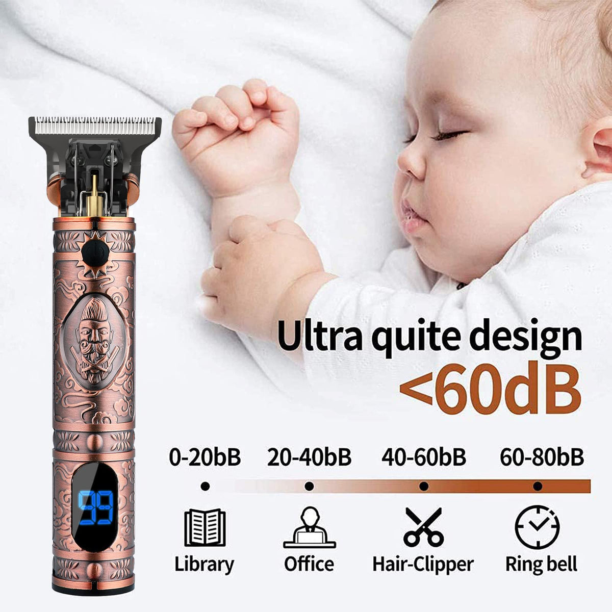 AMULISS Beard Trimmer in a lifestyle setting on a grooming table