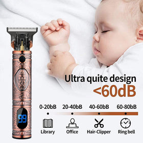 AMULISS Beard Trimmer in a lifestyle setting on a grooming table