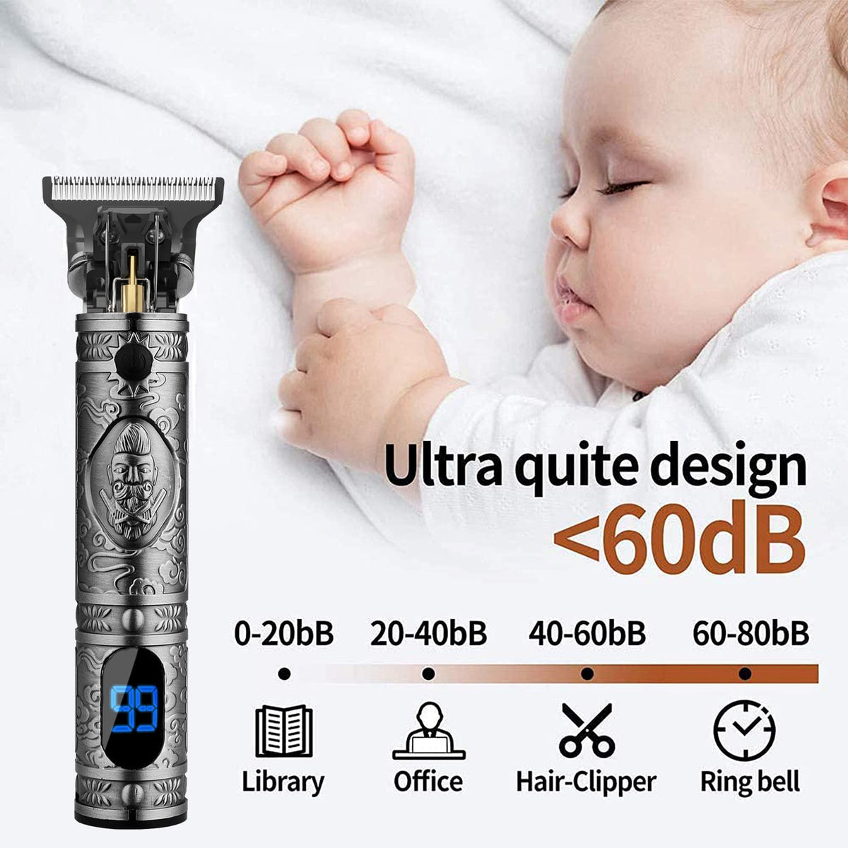 AMULISS Men's Beard & Hair Trimmer charging with USB