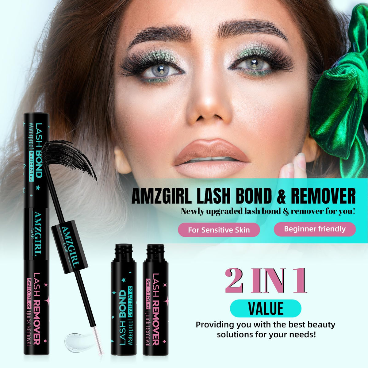 AMZGIRL LASH 2-in-1 Lash Bond and Remover packaging