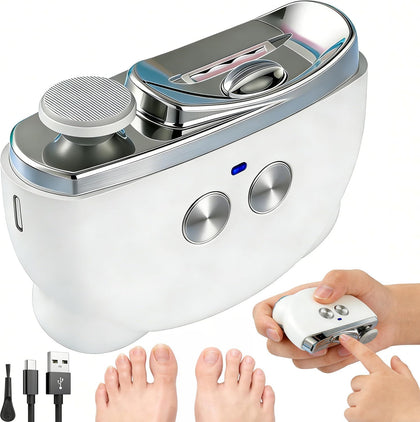 AMZKISS Electric Nail Clippers front view with LED light