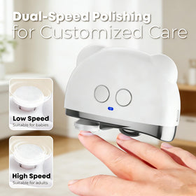 AMZKISS Electric Nail Clippers in use with LED light illuminating nails