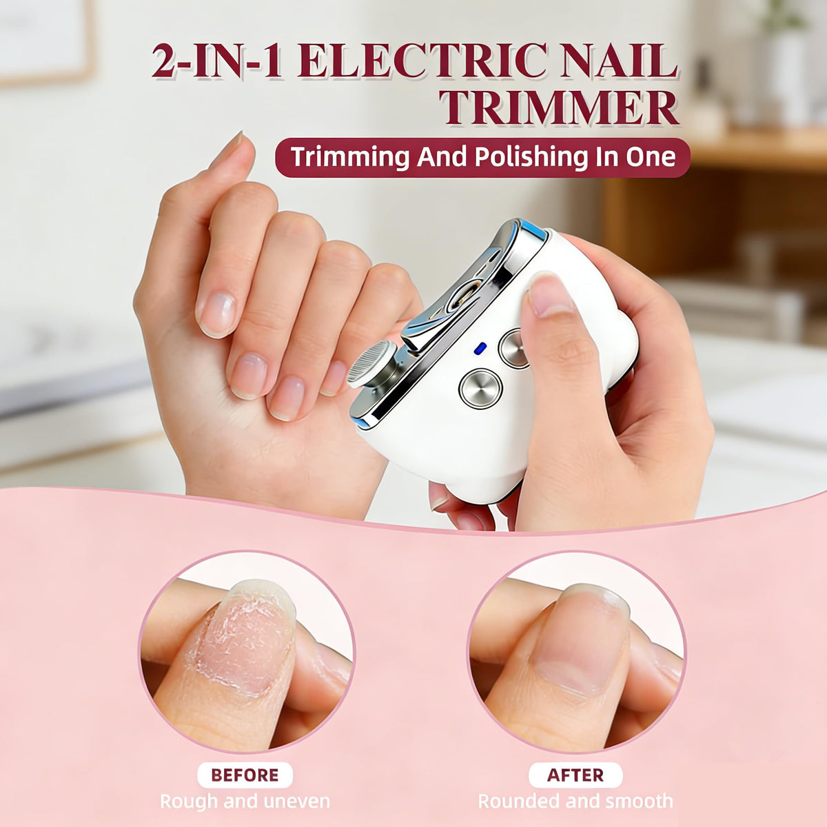 AMZKISS Electric Nail Clippers with built-in storage for nail clippings