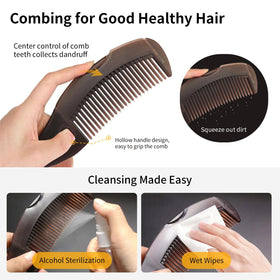 AMZWISH combs with a focus on the hollow teeth design for collecting hair