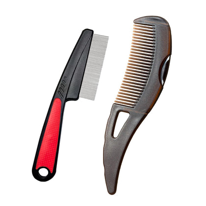 AMZWISH Dandruff Comb Set including wide tooth and fine tooth combs