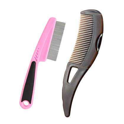 AMZWISH Dandruff Comb Set including wide tooth and fine tooth combs in pink