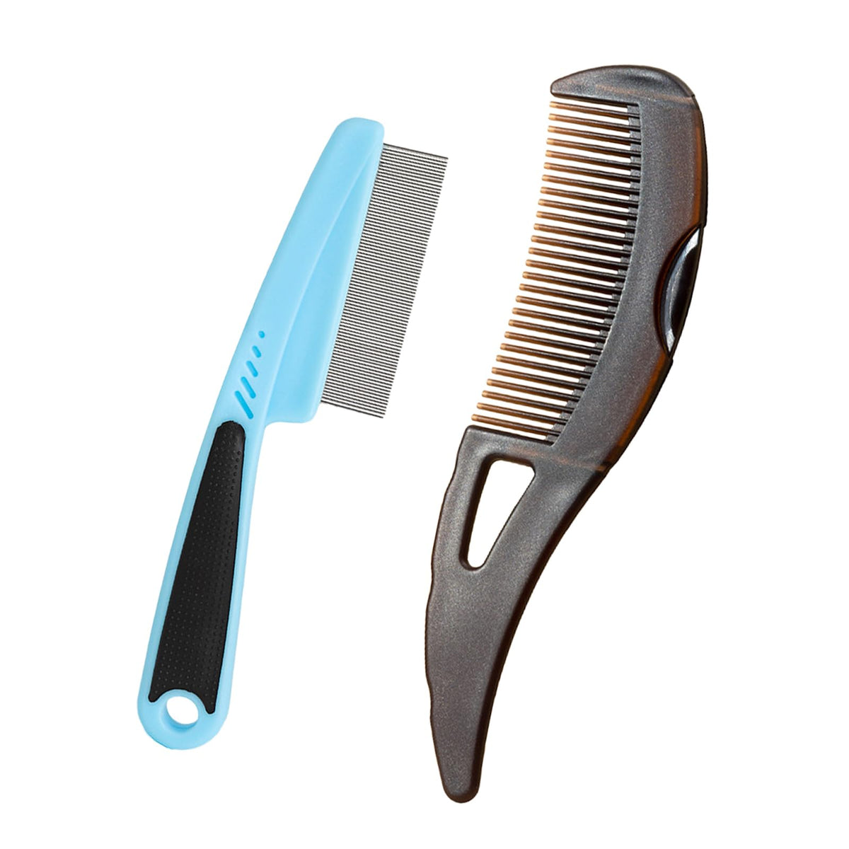 AMZWISH Dandruff Comb Set with wide tooth and fine tooth combs, blue