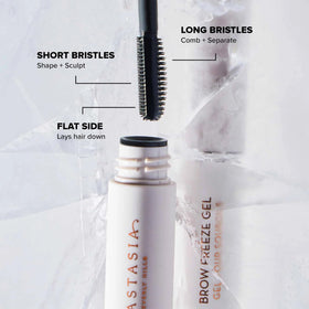Anastasia Beverly Hills Clear Brow Gel Mini with product on brush