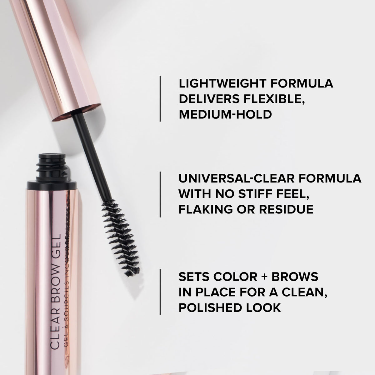 Anastasia Beverly Hills Clear Brow Gel with close-up of texture
