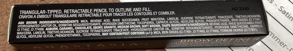 Anastasia Brow Definer showing both pencil and spoolie ends