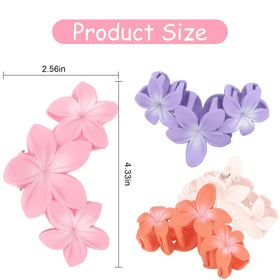 ANBALA Flower Claw Clip in purple with a floral backdrop