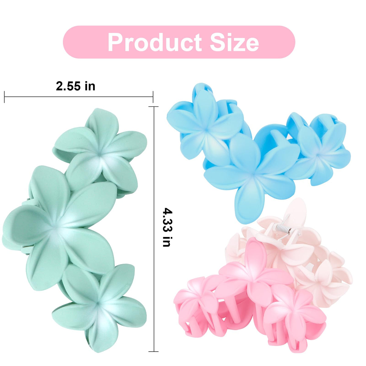 ANBALA Flower Claw Hair Clip in white with floral design
