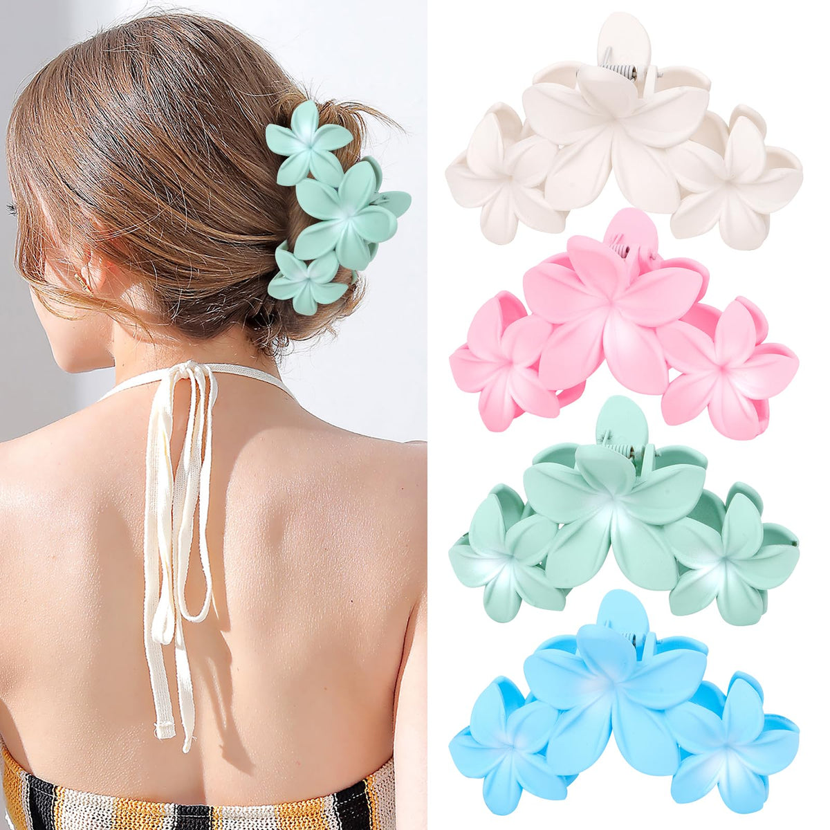 ANBALA Flower Claw Hair Clips in assorted colours front view