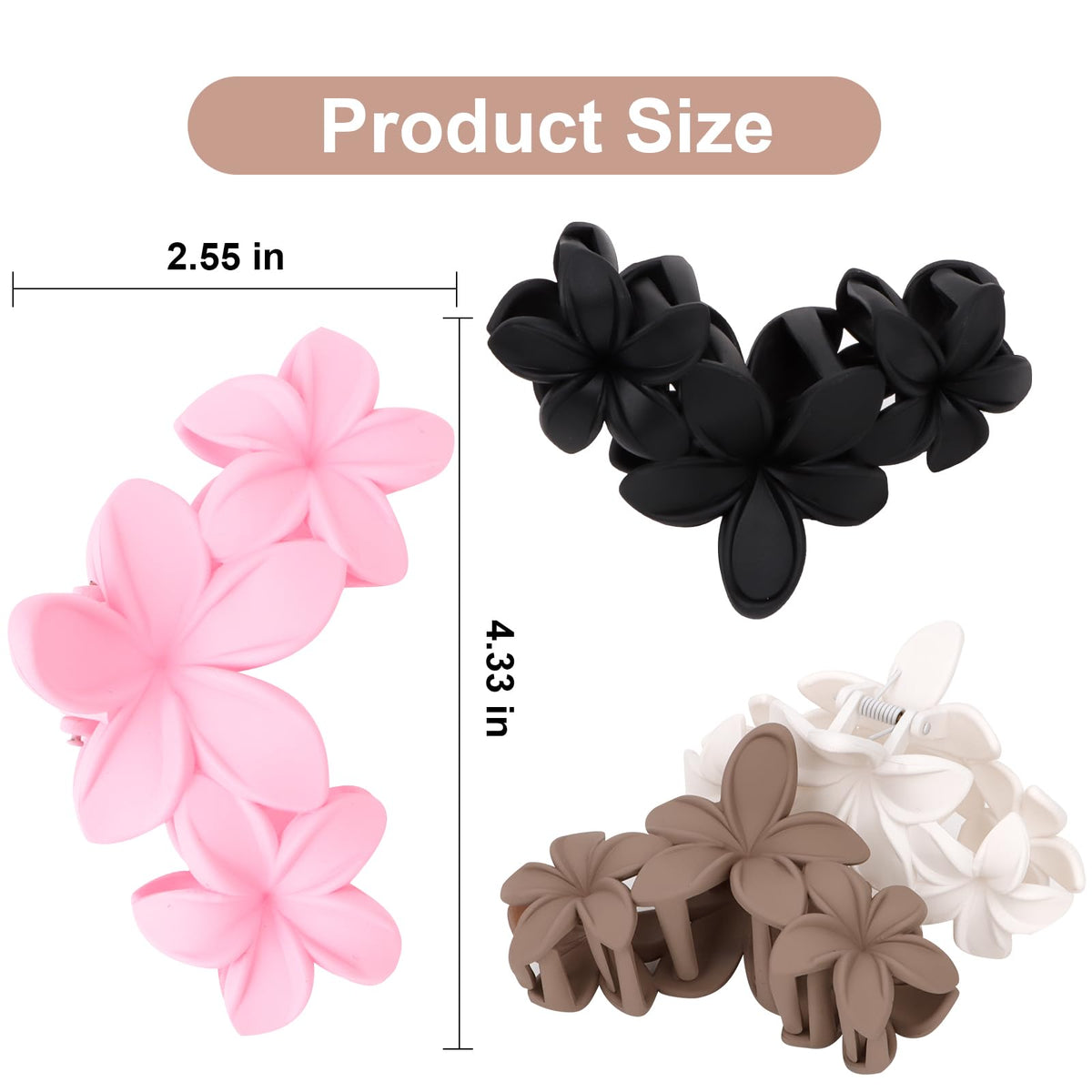 ANBALA flower hair clip in black with floral design