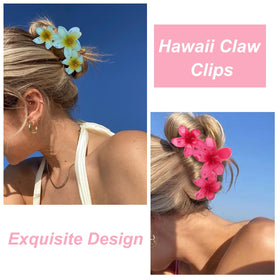 ANBALA flower hair clips displayed on a wooden background