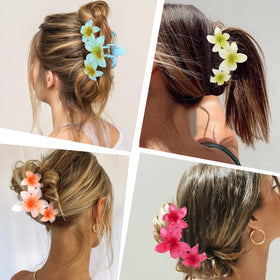 ANBALA flower hair clips in package showing all four designs