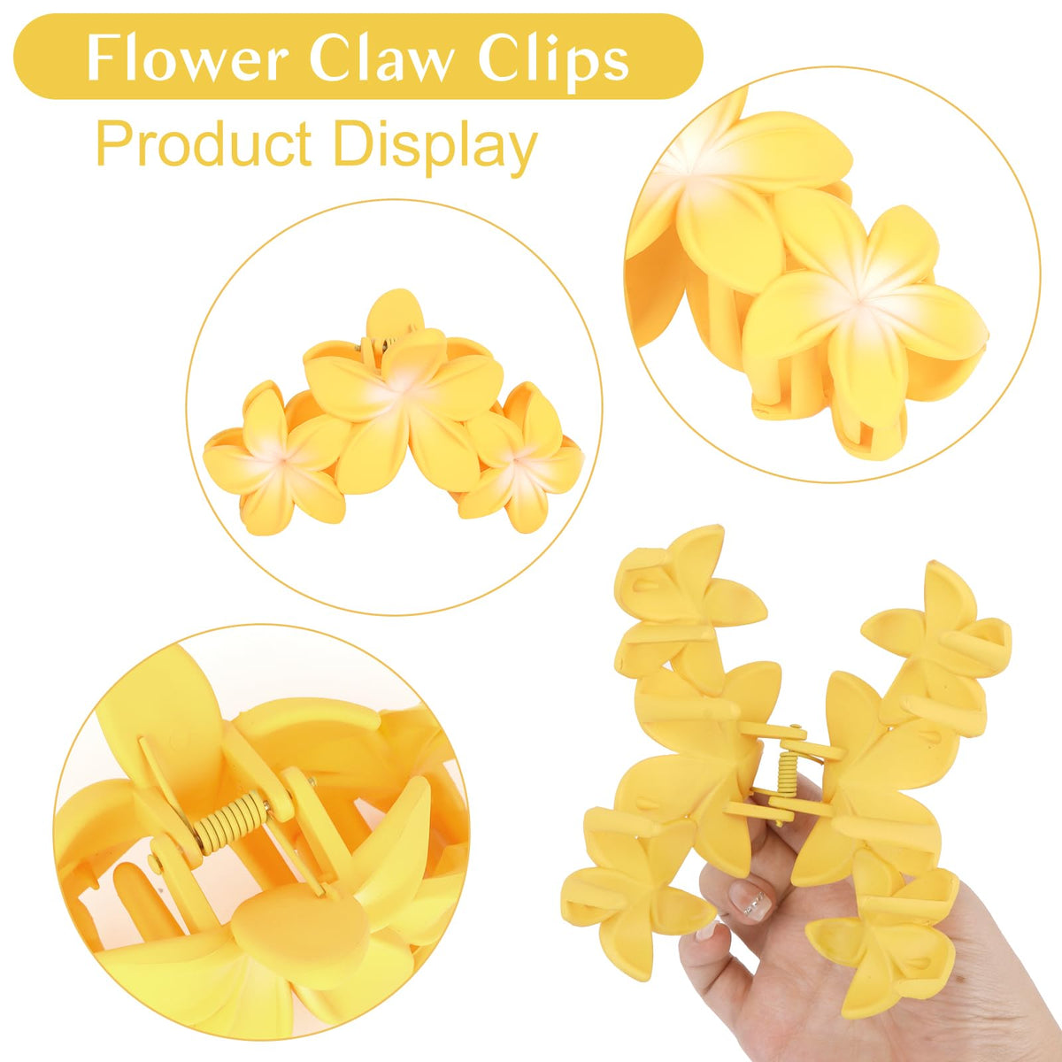 ANBALA Hawaiian Plumeria Large Claw Clip in yellow